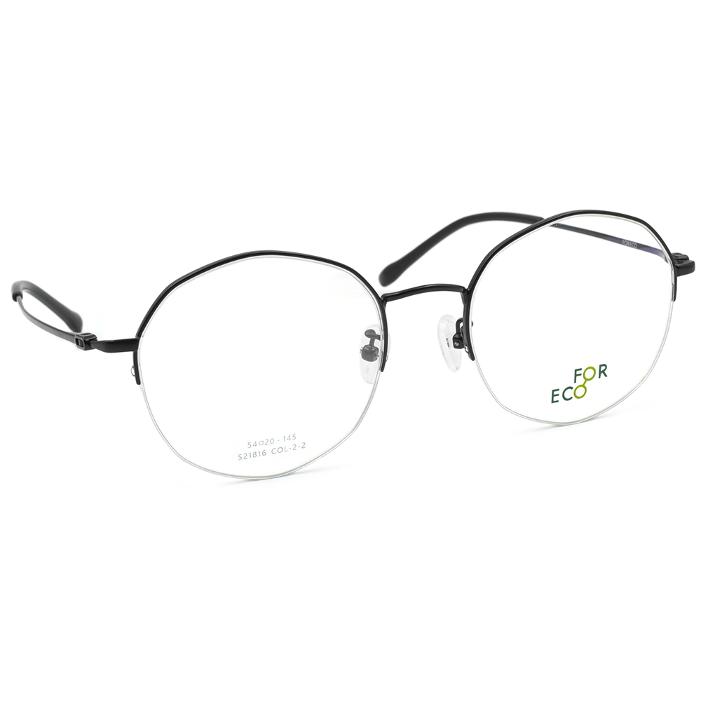 FORECO | 童趣氣球多邊半框眼鏡 | 冷黑色
