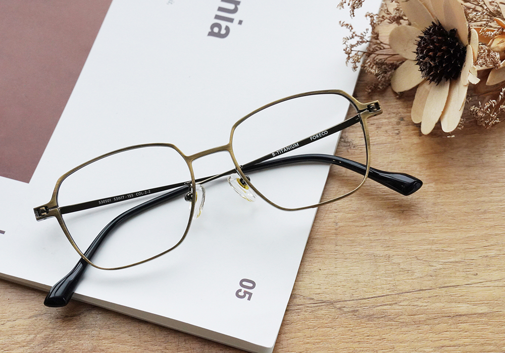FORECO | 旅行意義多邊框眼鏡 | 高級茶金