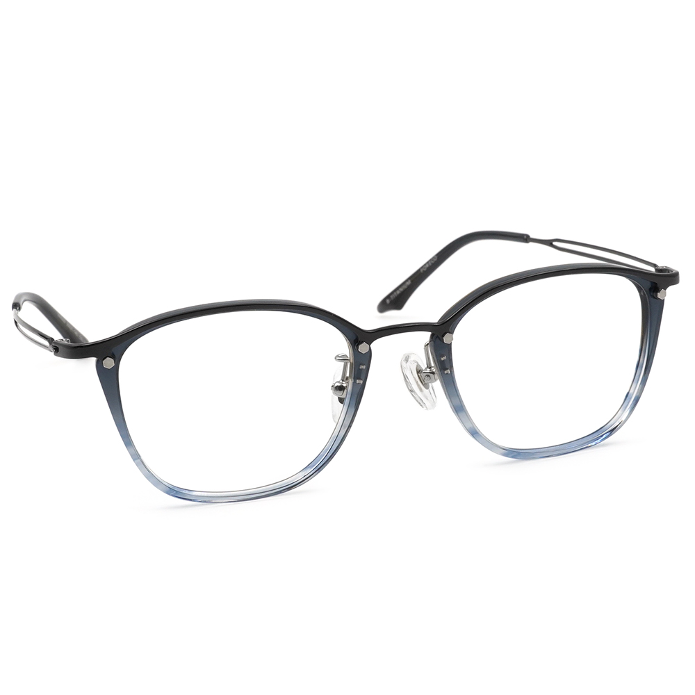 FORECO | 側邊雙線長方框眼鏡 | 漸變藍黑