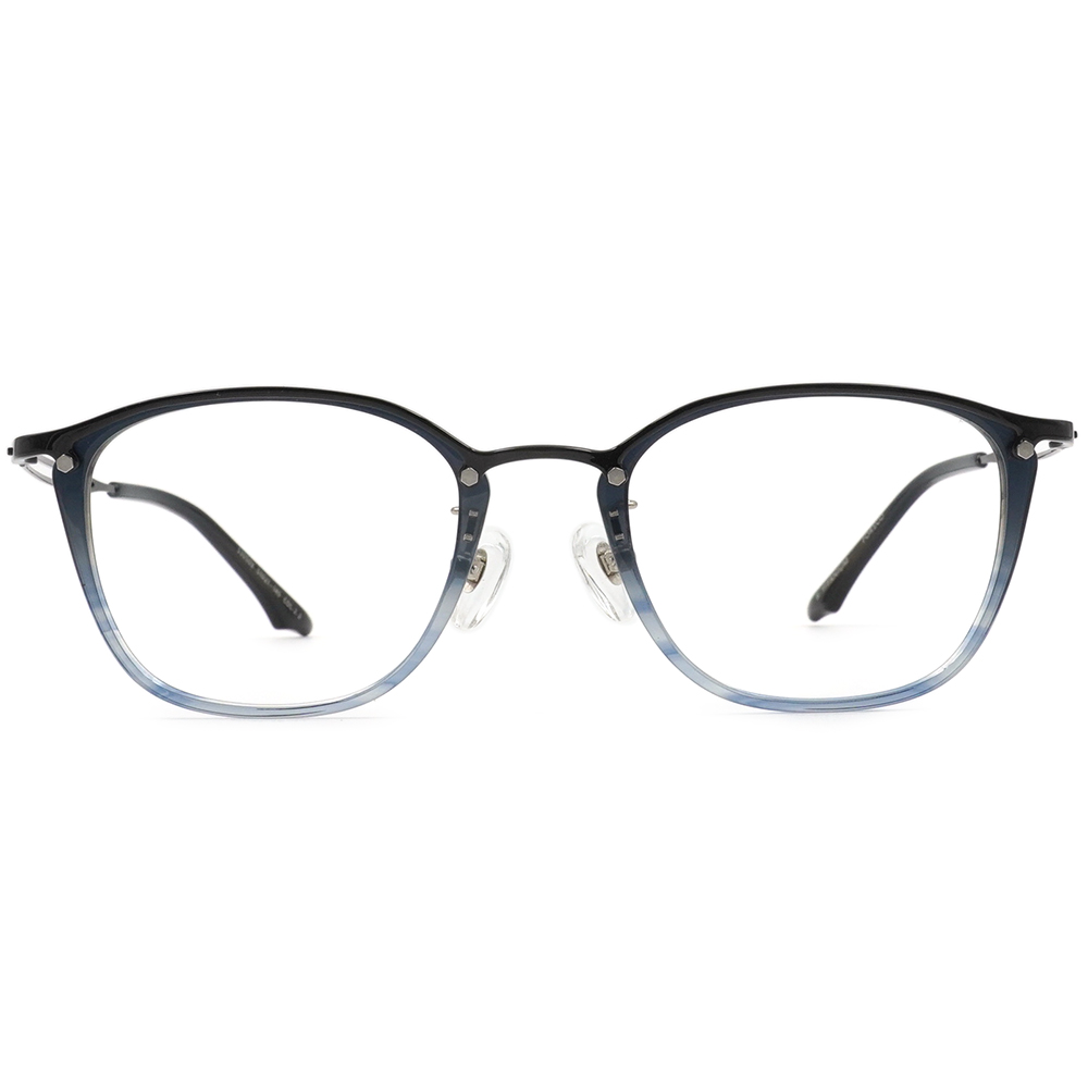 FORECO | 側邊雙線長方框眼鏡 | 漸變藍黑