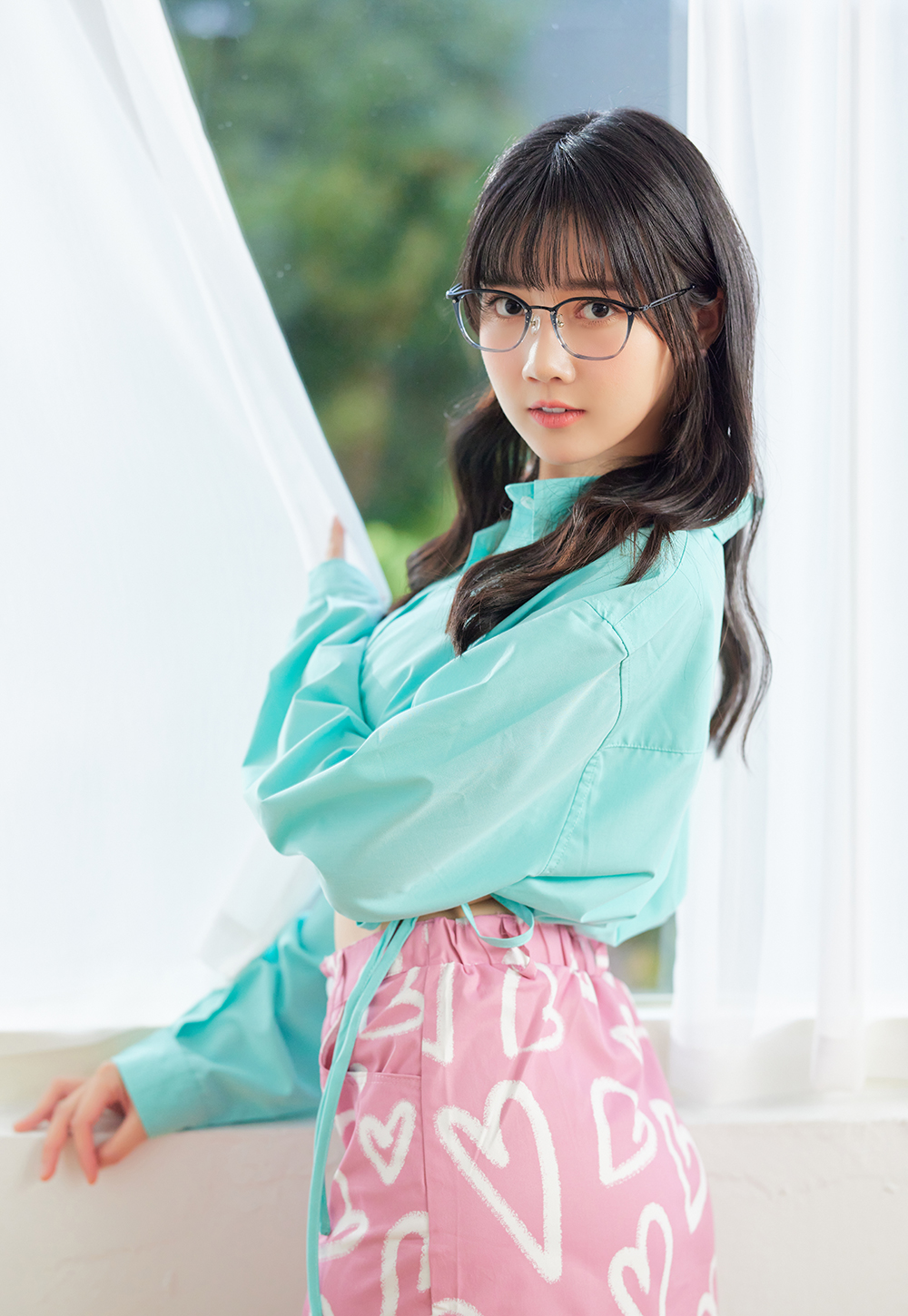 FORECO | 側邊雙線長方框眼鏡 | 漸變藍黑