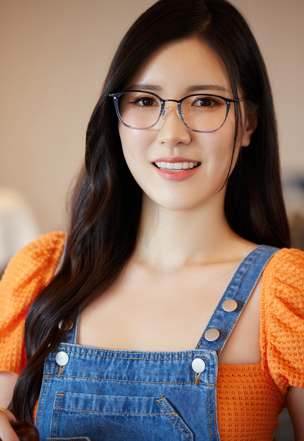 FORECO | 側邊雙線長方框眼鏡 | 漸變藍黑