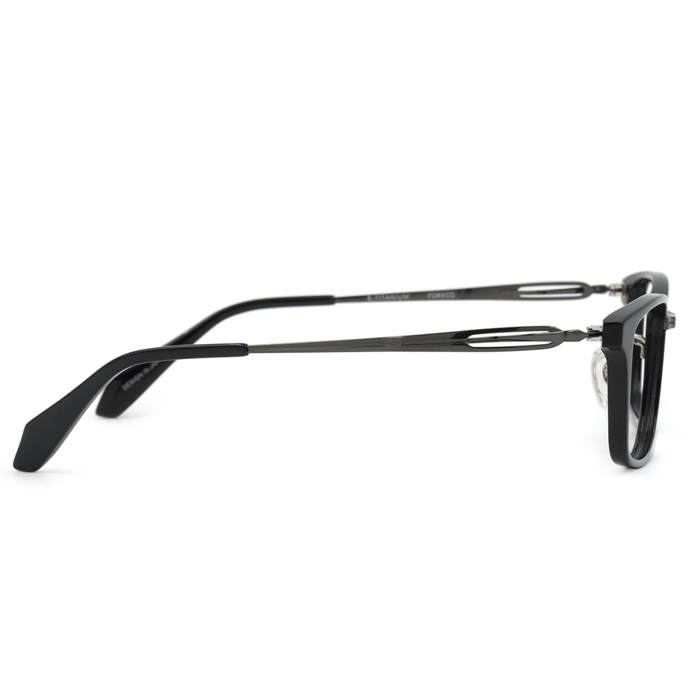 FORECO | 創意旋繞長方框眼鏡 | 獨特黑