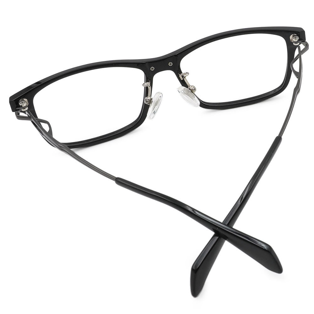 FORECO | 創意旋繞長方框眼鏡 | 獨特黑