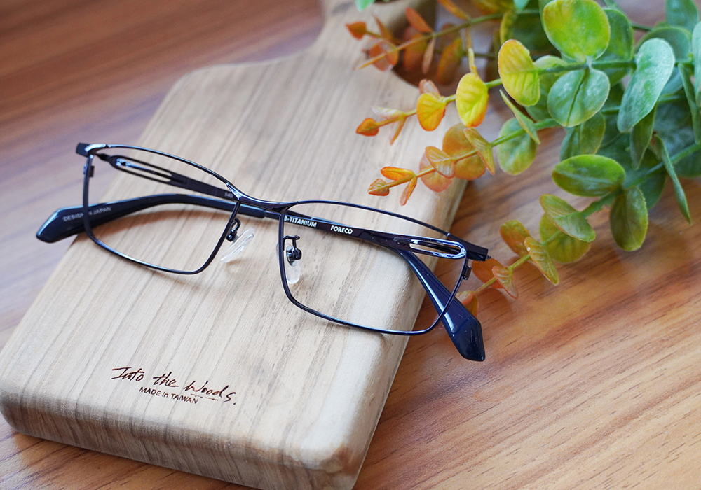 FORECO | 細邊旋繞長方框眼鏡｜細緻湛藍