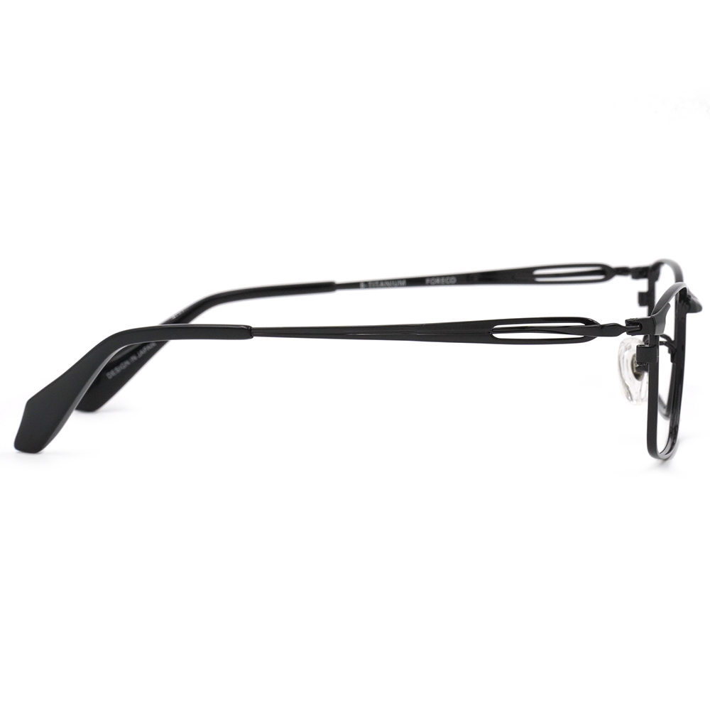 FORECO | 細邊旋繞長方框眼鏡｜細緻黑