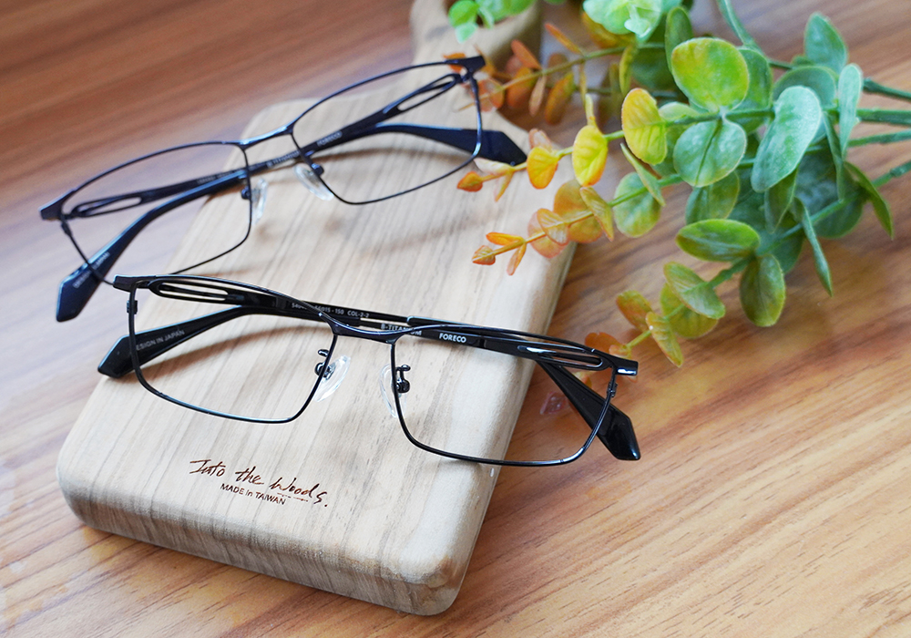 FORECO | 細邊旋繞長方框眼鏡｜細緻黑