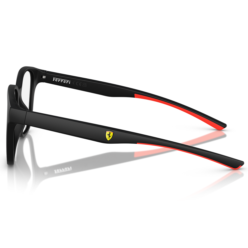 Ferrari法拉利 | 現代前衛大方框眼鏡 | 霧質黑x紅
