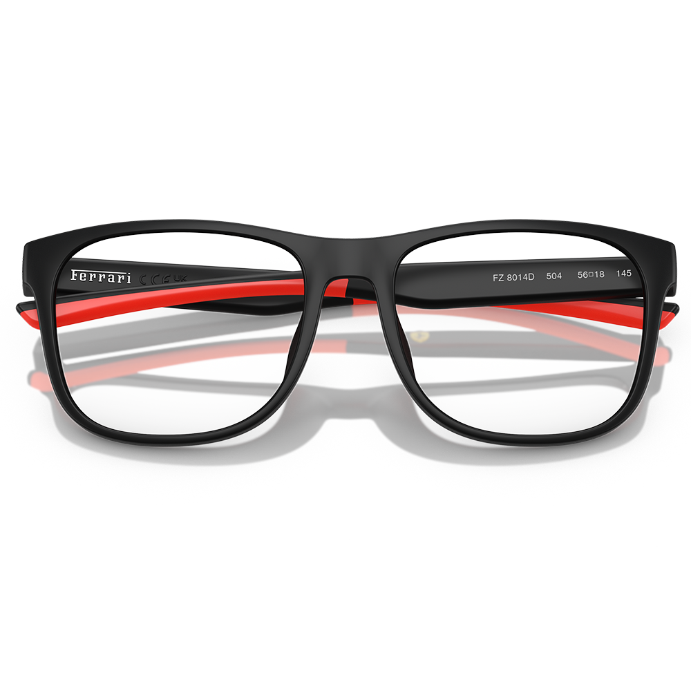 Ferrari法拉利 | 無畏堅定方框眼鏡 |  品格黑x紅