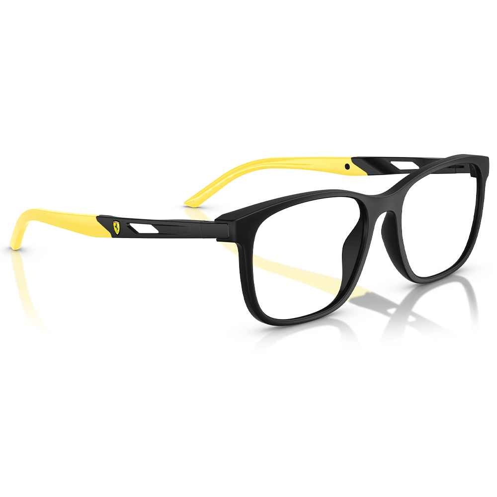 Ferrari法拉利 | 獨特個性長方框眼鏡 | 卓越黑x黃
