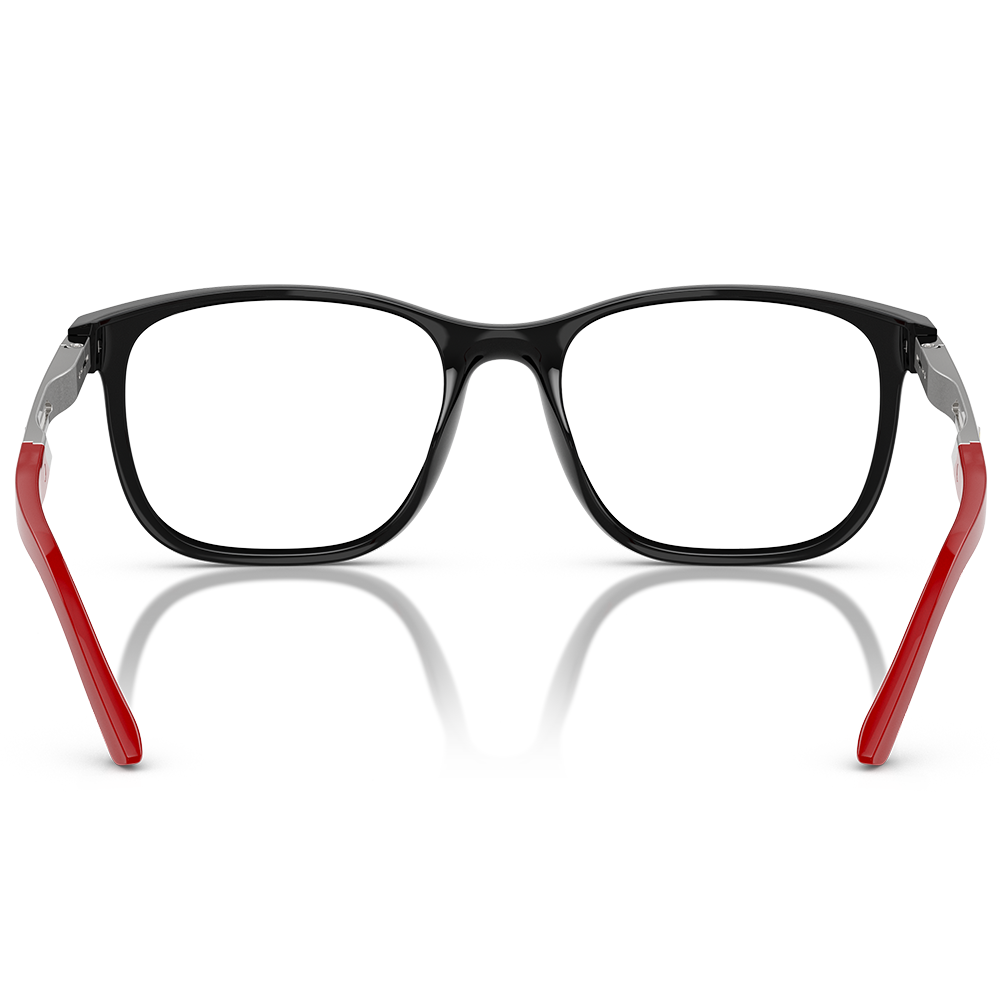 Ferrari法拉利 | 獨特個性長方框眼鏡 | 漆黑紅x白
