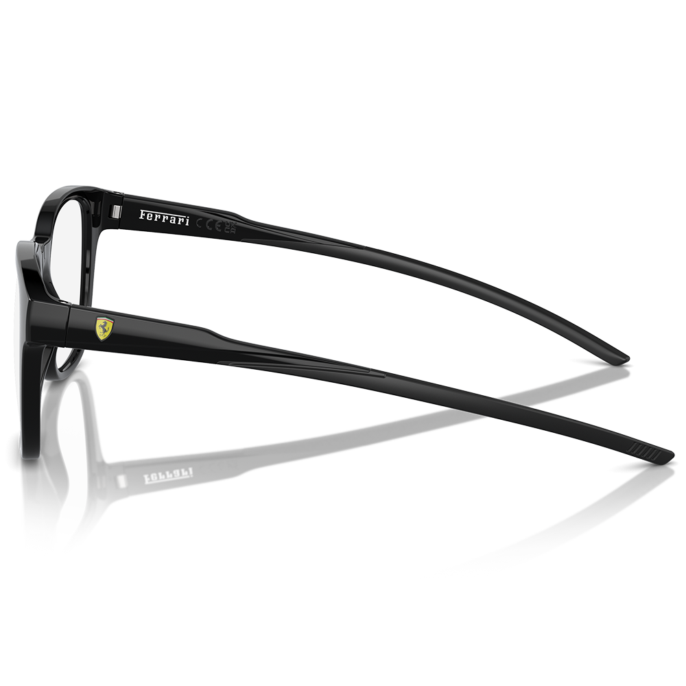 Ferrari法拉利 | 自信堅韌圓方框眼鏡 | 亮面黑
