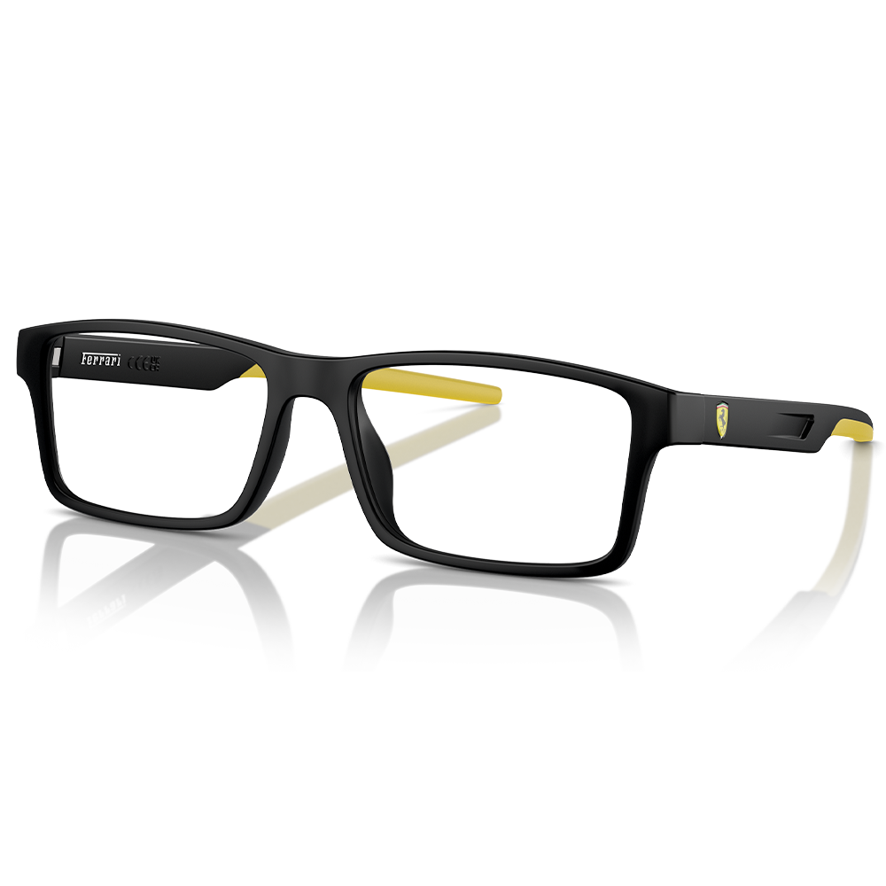 Ferrari法拉利 | 馬拉榮光長方框眼鏡 | 競速黑x黃 