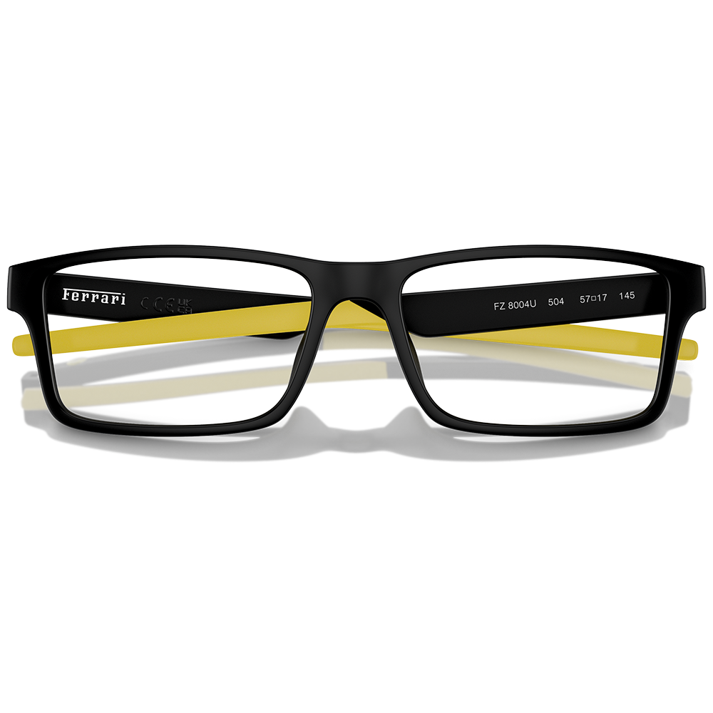 Ferrari法拉利 | 馬拉榮光長方框眼鏡 | 競速黑x黃 
