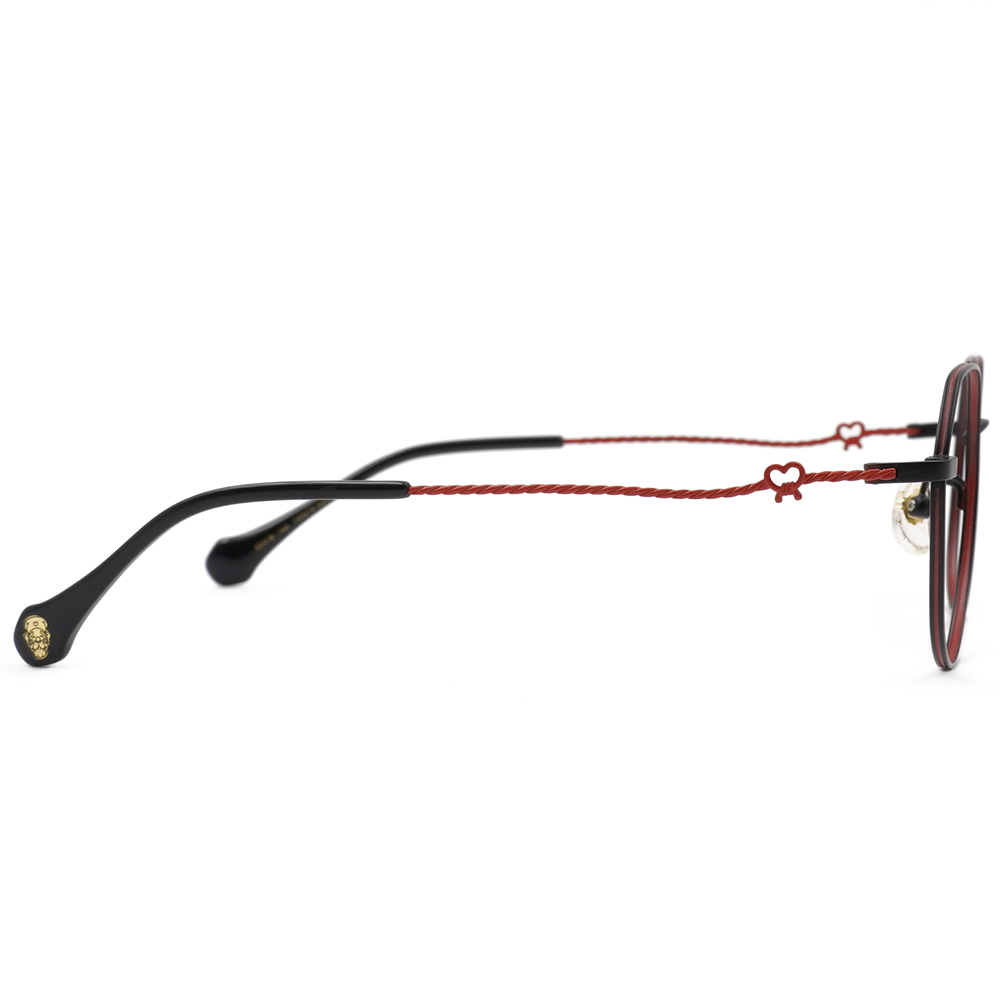 北港朝天宮 |月老- 紅線心語多邊框眼鏡 | 黑玫瑰/紅
