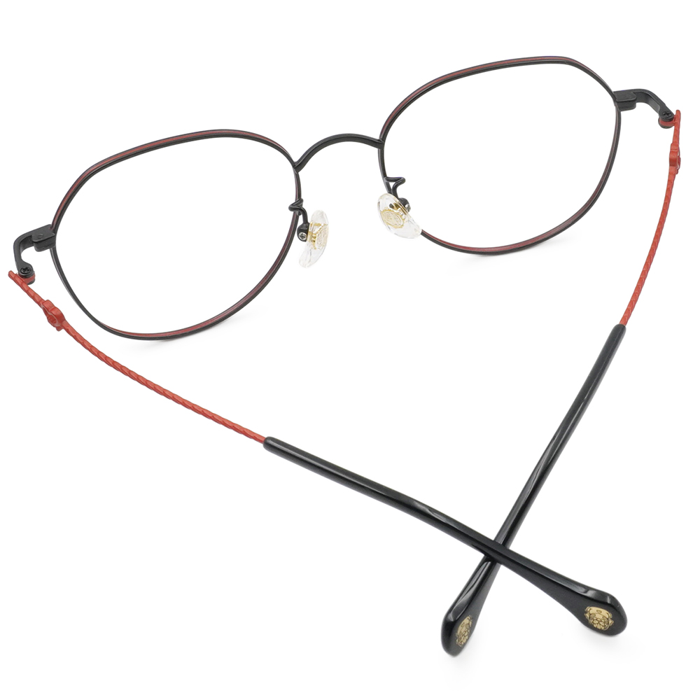 北港朝天宮 |月老- 紅線心語多邊框眼鏡 | 黑玫瑰/紅