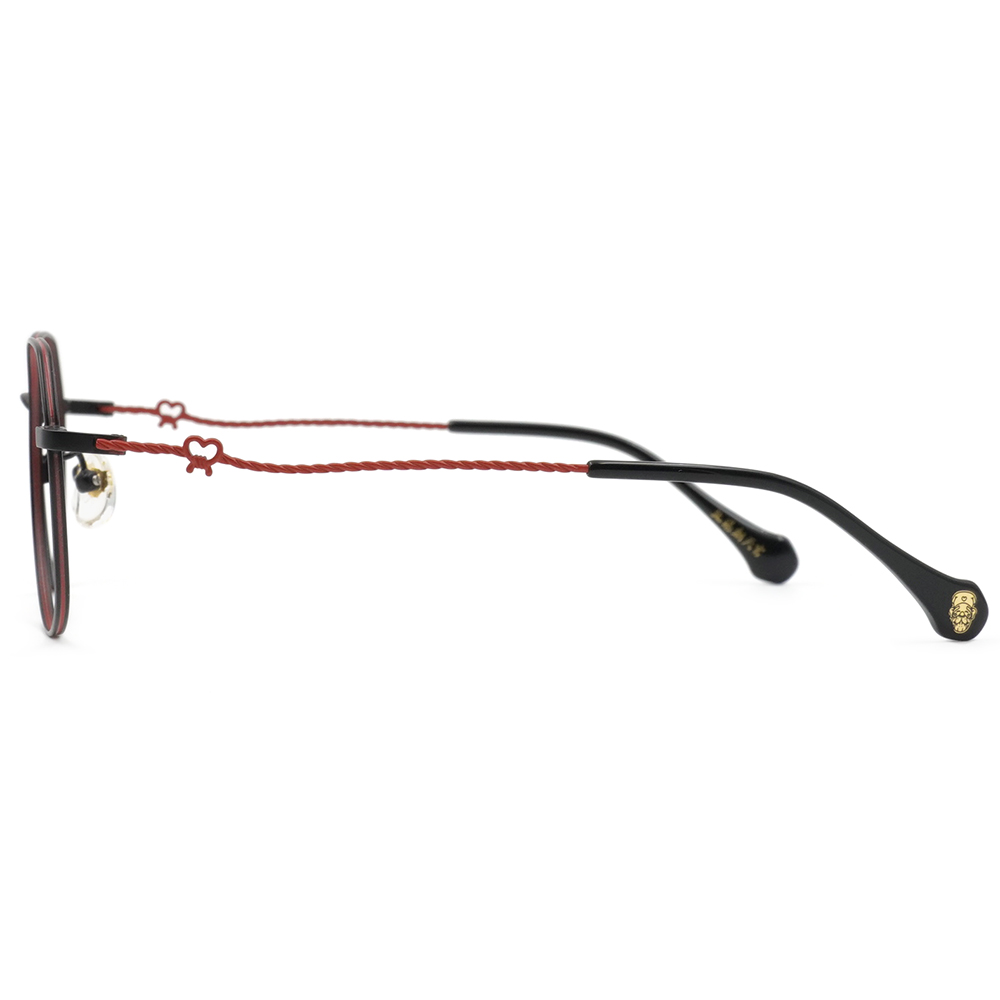 北港朝天宮 |月老- 紅線心語多邊框眼鏡 | 黑玫瑰/紅