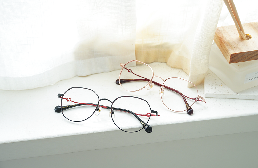 北港朝天宮 |月老- 紅線心語多邊框眼鏡 | 黑玫瑰/紅