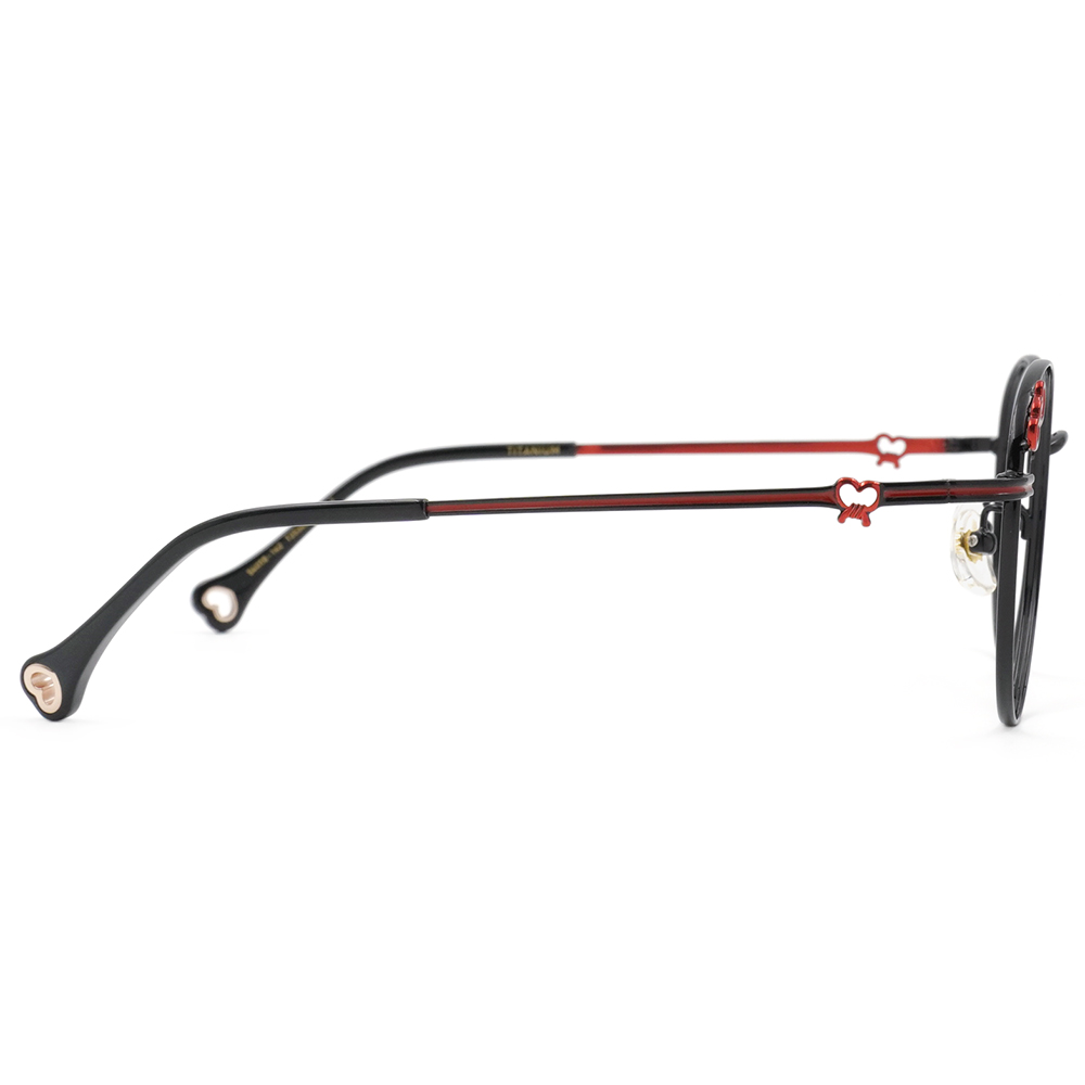 北港朝天宮 |月老- 心心相印圓框眼鏡 | 紅黑雙心