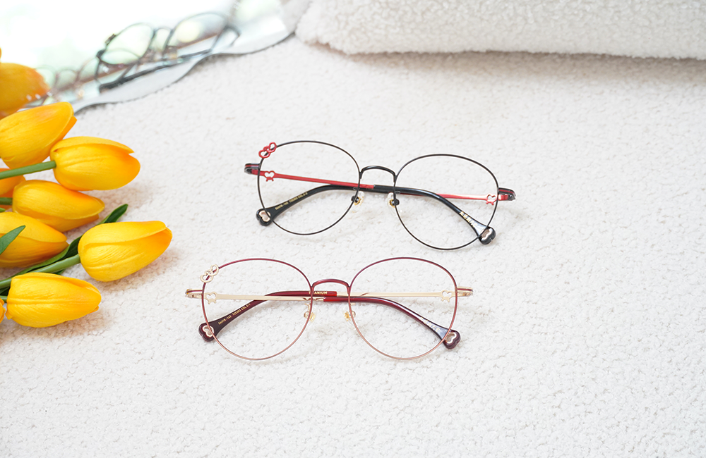 北港朝天宮 |月老- 心心相印圓框眼鏡 | 紅黑雙心