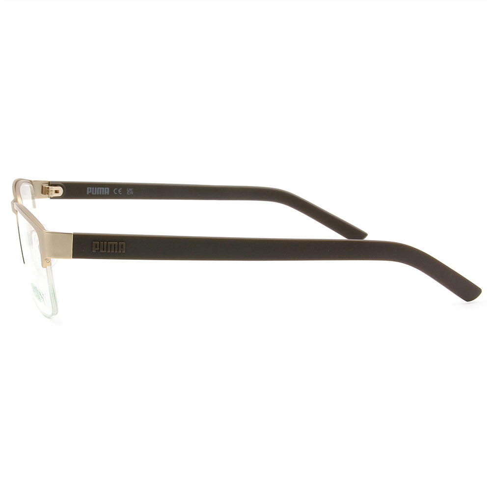 PUMA | 斯文有禮眉型框眼鏡 | 仿古金x咖