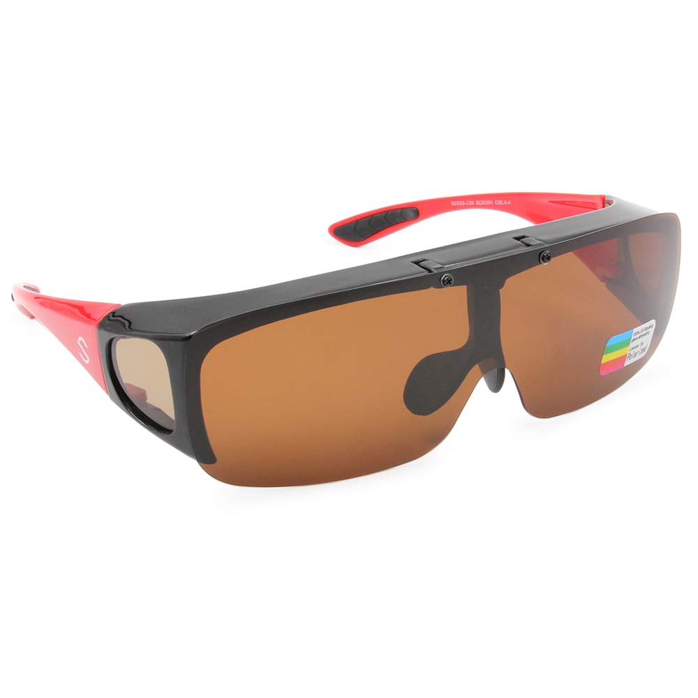 SUPER IDOL | 套鏡 | 上翻式長方框太陽眼鏡 | 熱情黑x紅