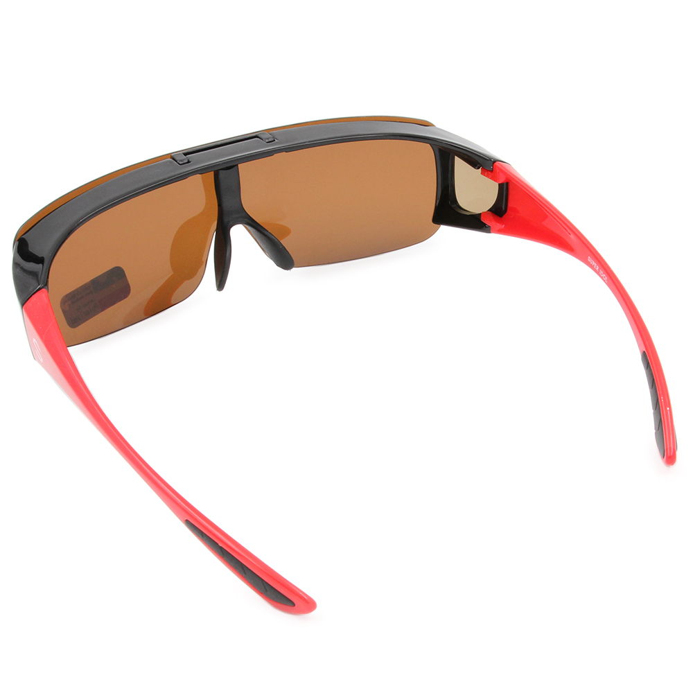 SUPER IDOL | 套鏡 | 上翻式長方框太陽眼鏡 | 熱情黑x紅