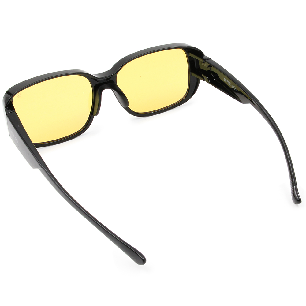 SUPER IDOL | 套鏡 | 復古粗黑長方框太陽眼鏡 | 潮流黑x黃