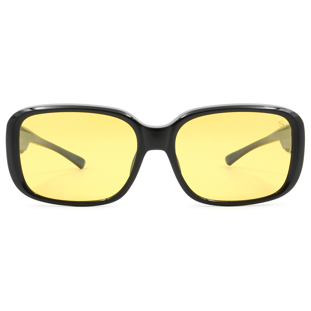 SUPER IDOL | 套鏡 | 復古粗黑長方框太陽眼鏡 | 潮流黑x黃