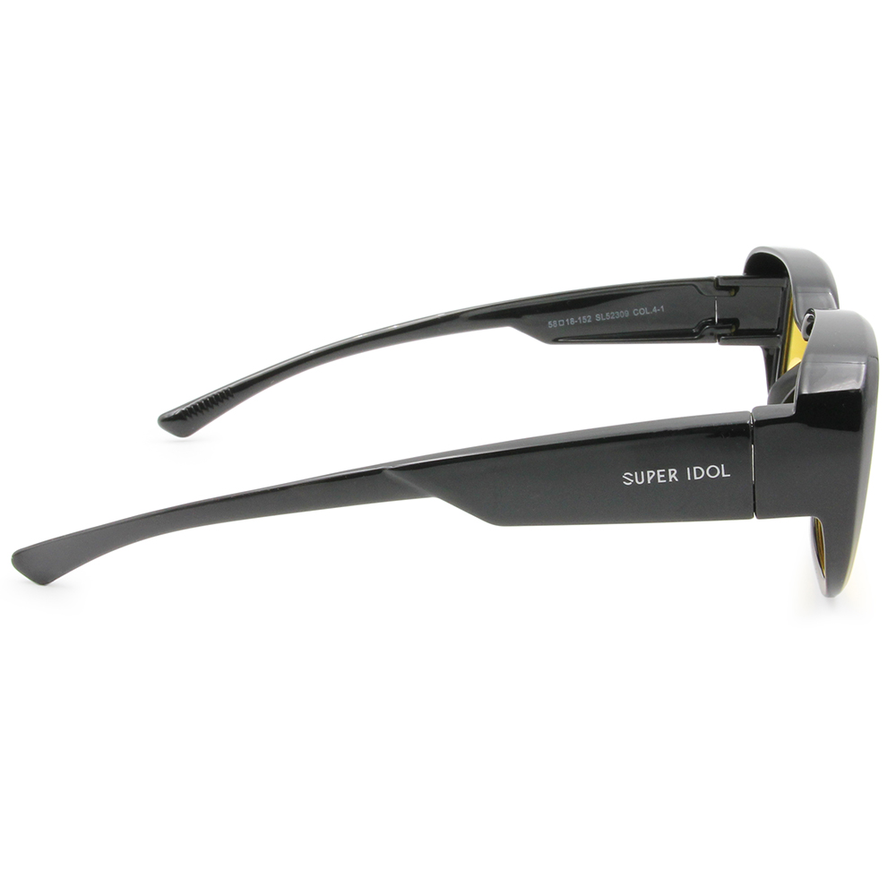 SUPER IDOL | 套鏡 | 復古粗黑長方框太陽眼鏡 | 潮流黑x黃