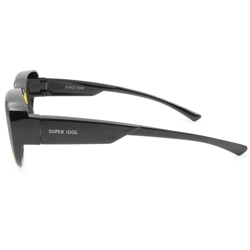 SUPER IDOL | 套鏡 | 復古粗黑長方框太陽眼鏡 | 潮流黑x黃