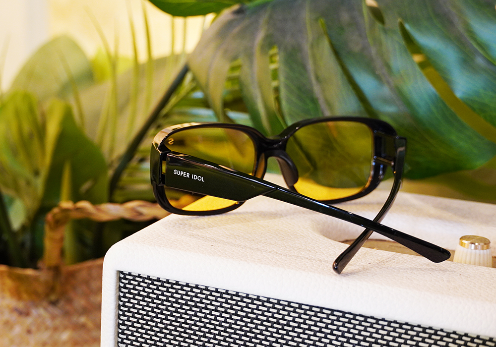 SUPER IDOL | 套鏡 | 復古粗黑長方框太陽眼鏡 | 潮流黑x黃