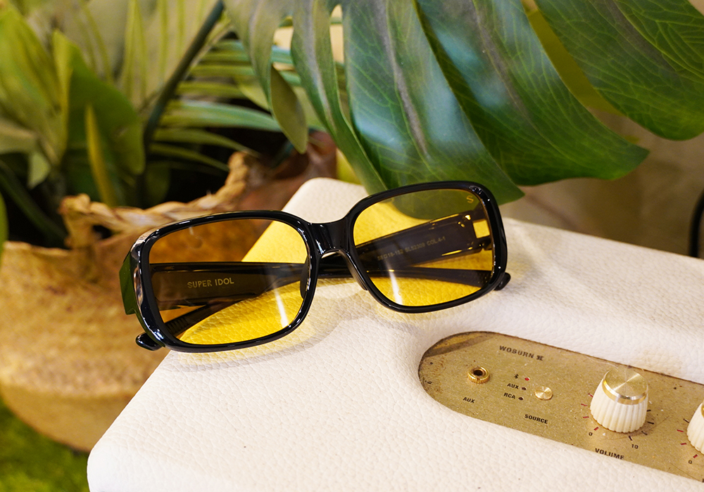 SUPER IDOL | 套鏡 | 復古粗黑長方框太陽眼鏡 | 潮流黑x黃