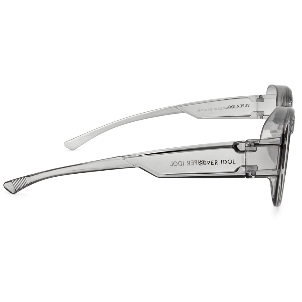SUPER IDOL | 套鏡 | 復古粗黑長方框太陽眼鏡 | 仿舊灰