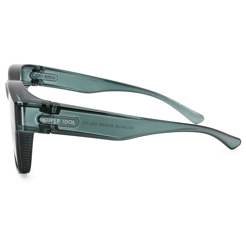 SUPER IDOL | 套鏡 | 極簡美學長方框太陽眼鏡 | 黑藍靛
