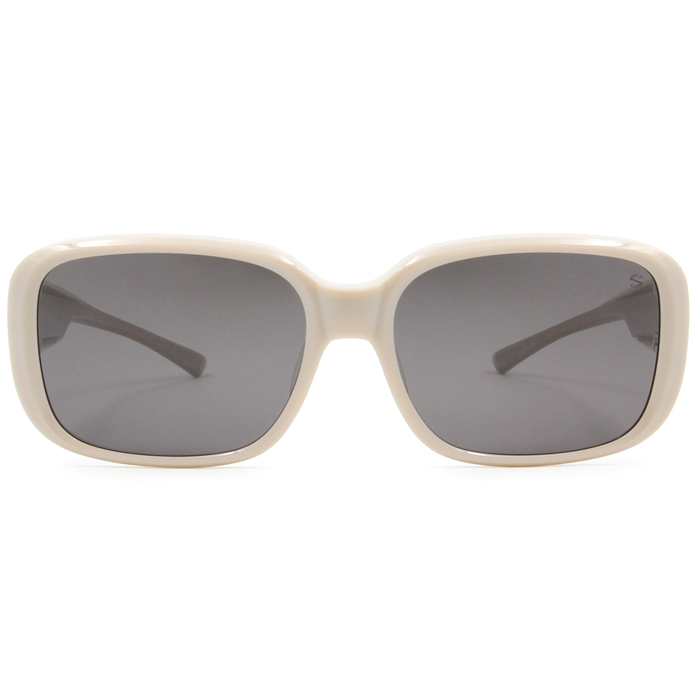 SUPER IDOL | 套鏡 | 復古粗黑長方框太陽眼鏡 | 淺米灰