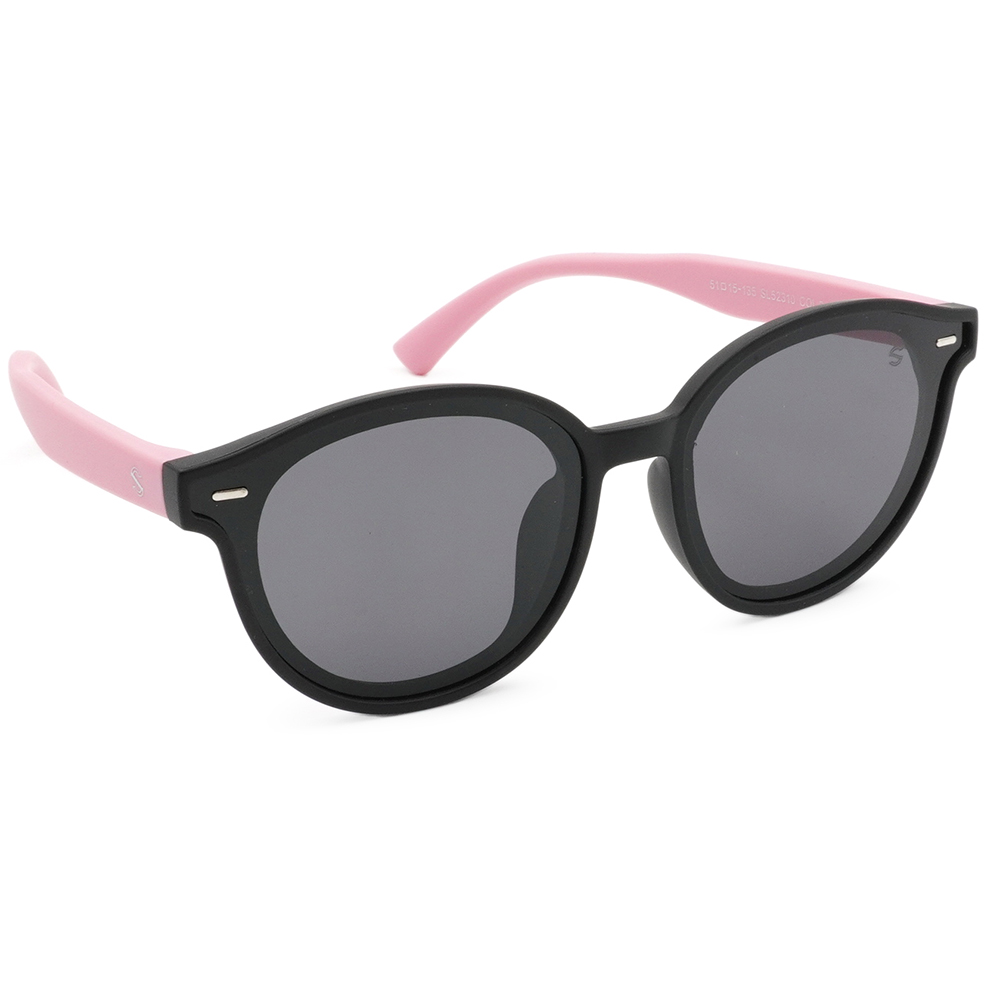 SUPER IDOL | 兒童款‧童趣樂園多邊框太陽眼鏡 | 甜酷粉黑