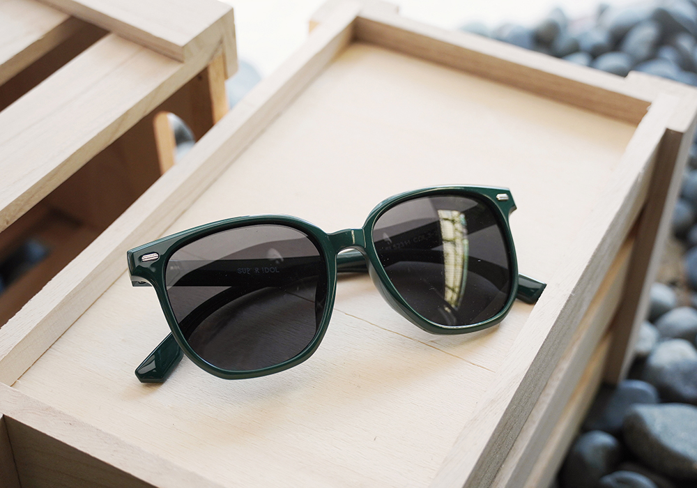 SUPER IDOL | 兒童款‧夢幻泡泡多邊框太陽眼鏡 | 活潑綠