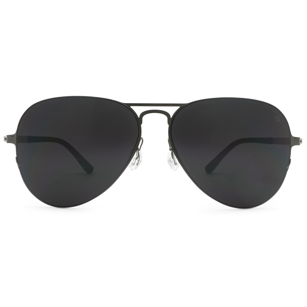 SUPER IDOL | 雙槓風格飛行框太陽眼鏡 | 光澤黑銀
