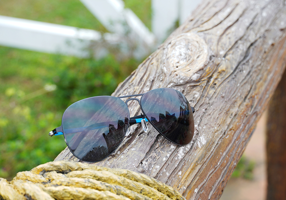 SUPER IDOL | 雙槓風格飛行框太陽眼鏡 | 黑藍撞色