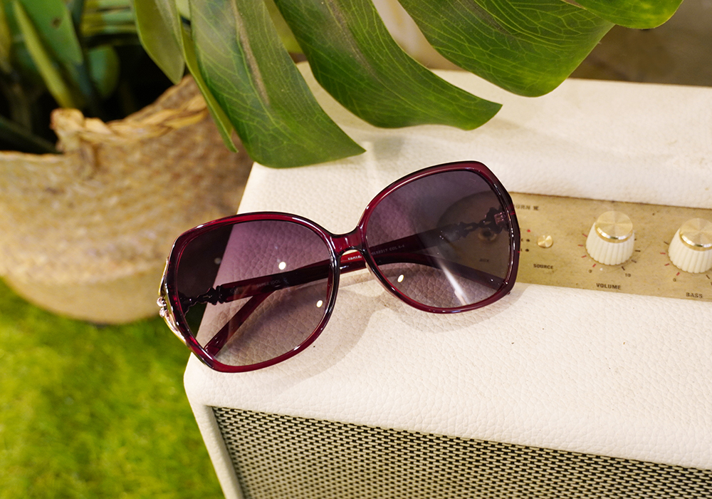 SUPER IDOL | 別緻小花方框太陽眼鏡 | 玫瑰紅