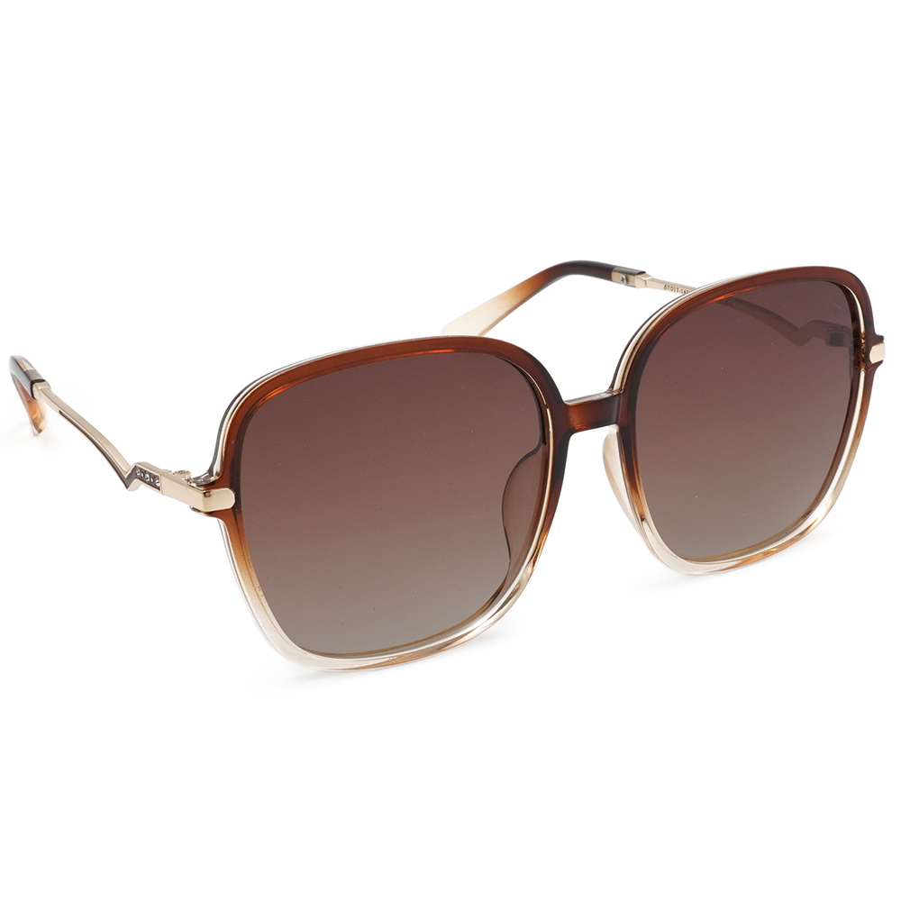 SUPER IDOL | 精緻小閃鑽大方框太陽眼鏡 | 漸層咖