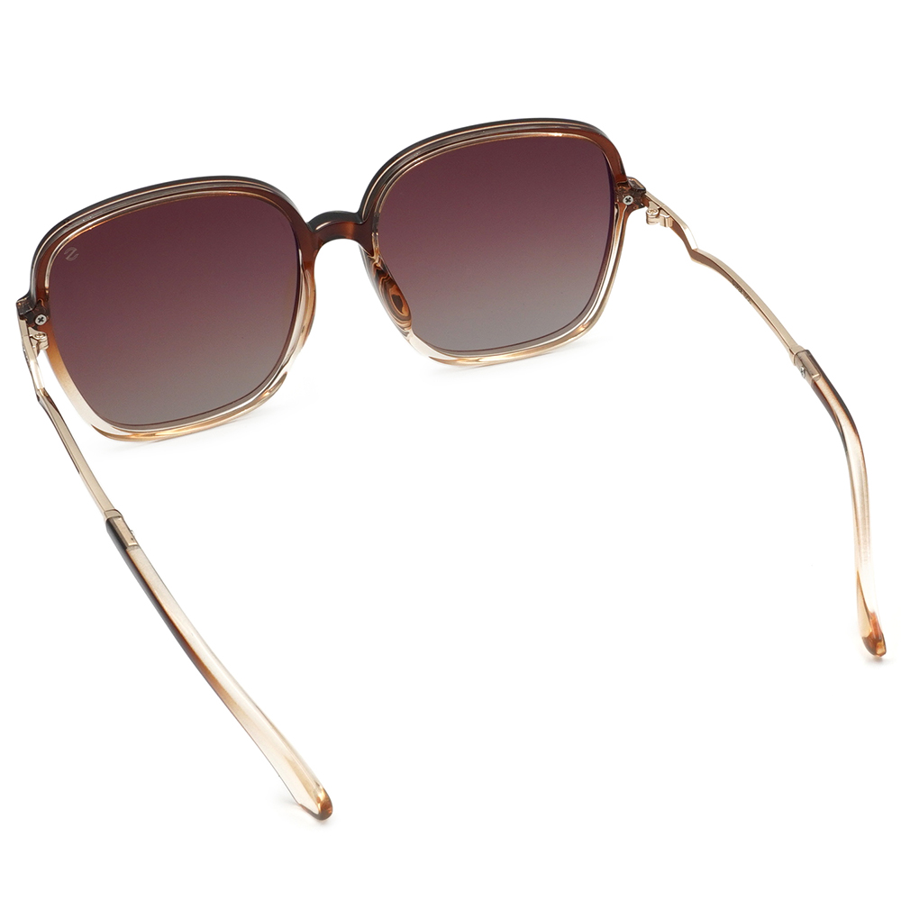 SUPER IDOL | 精緻小閃鑽大方框太陽眼鏡 | 漸層咖