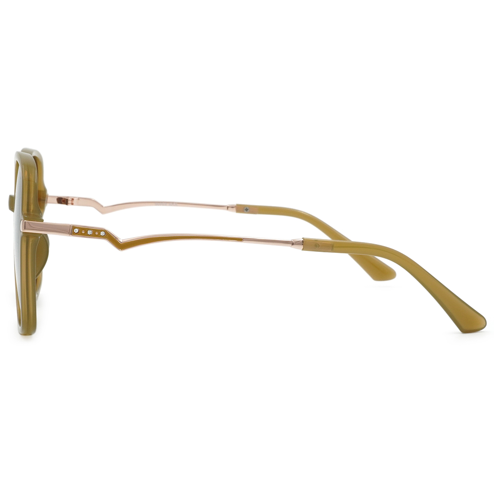 SUPER IDOL | 精緻小閃鑽大方框太陽眼鏡 | 古典咖