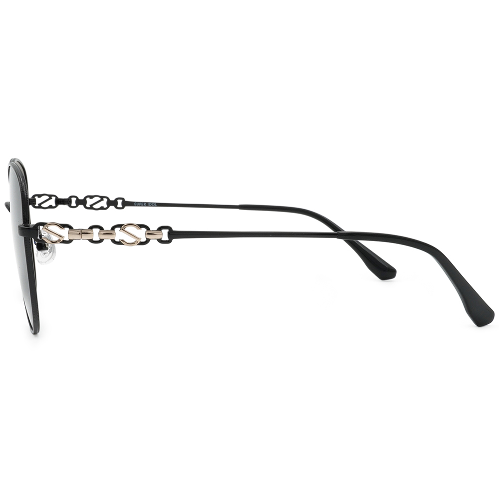 SUPER IDOL | 鍊條logo多邊框太陽眼鏡 | 黑醋栗