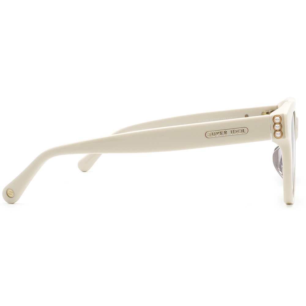 SUPER IDOL | 小香風珍珠多邊框太陽眼鏡 |  貝殼白