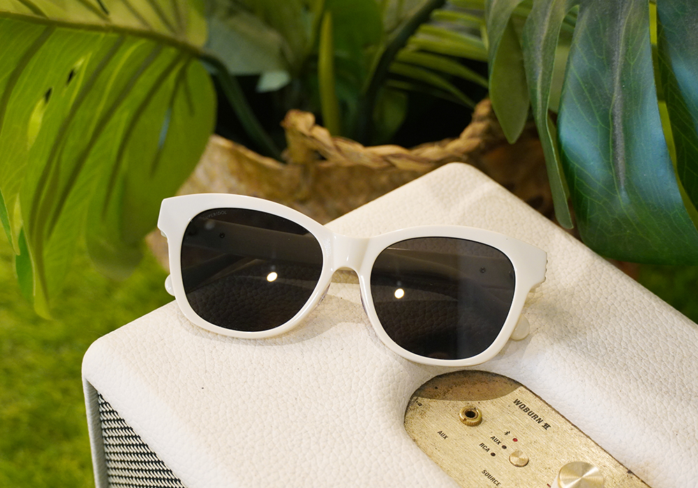 SUPER IDOL | 小香風珍珠多邊框太陽眼鏡 |  貝殼白