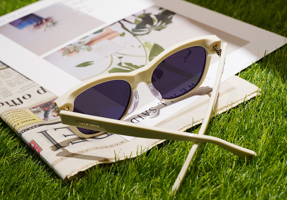 SUPER IDOL | 小香風珍珠多邊框太陽眼鏡 |  貝殼白