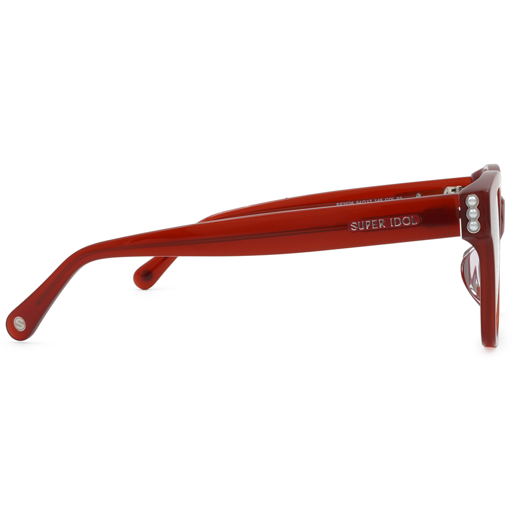 SUPER IDOL | 小香風珍珠多邊框太陽眼鏡 |  珊瑚紅