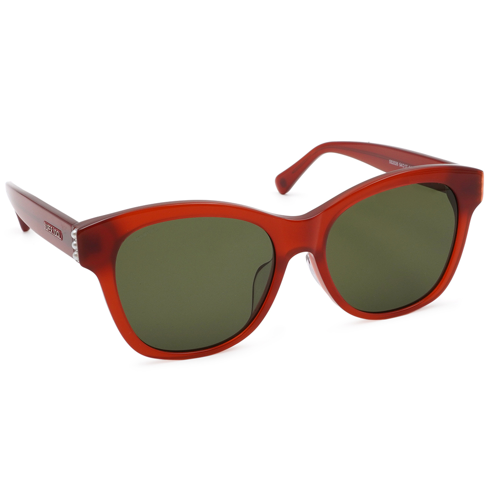 SUPER IDOL | 小香風珍珠多邊框太陽眼鏡 |  珊瑚紅